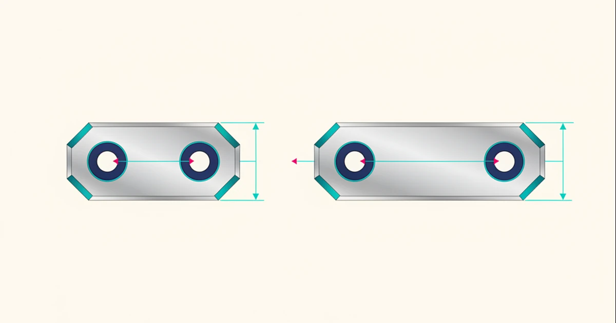 AI concept illustration: Two mounting brackets showing parametric hole relationships